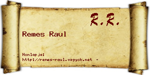 Remes Raul névjegykártya